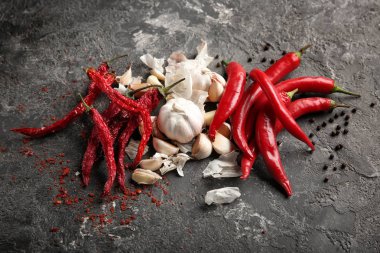 Grunge arka plan üzerinde taze baharatlar ile kompozisyon