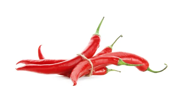 Red Chili Peppers White Background — Stock Photo, Image