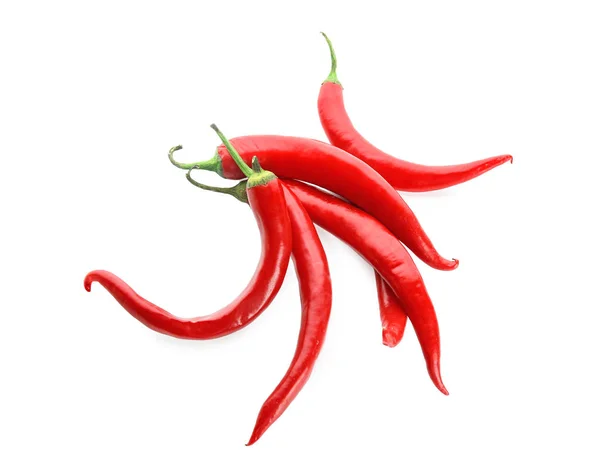 Red Chili Peppers White Background — Stock Photo, Image