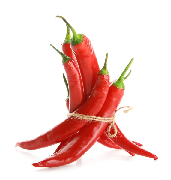 Red Chili Peppers White Background — Stock Photo, Image