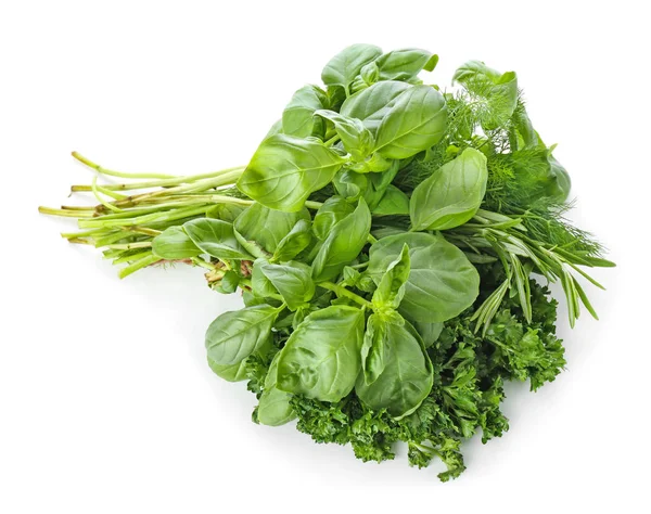 Fresh Herbs White Background — Stock Photo, Image