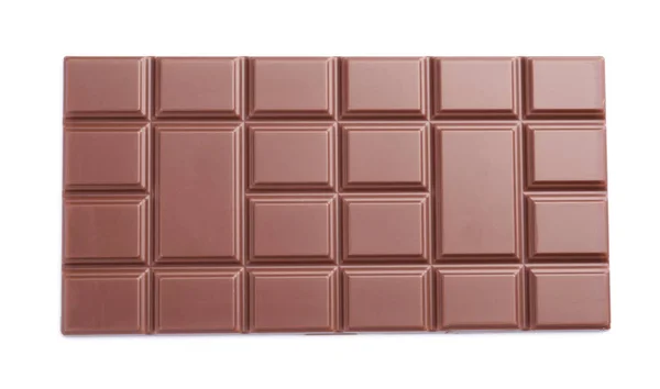 Delicious Milk Chocolate Bar White Background — Stok Foto