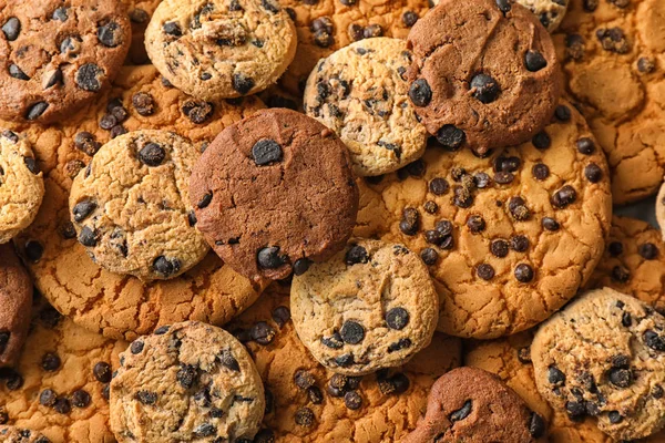 Delicious Chocolate Chip Cookies Closeup — Stock Photo, Image