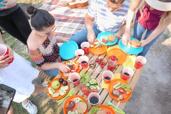 Jóvenes Haciendo Barbacoa Aire Libre — Foto de Stock