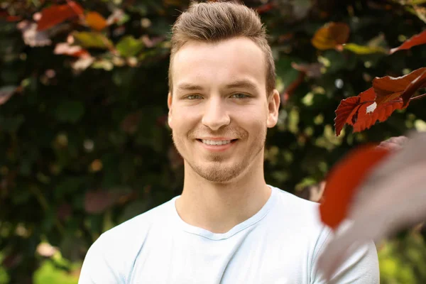 Portrait Handsome Young Man Outdoors — Stock Photo, Image