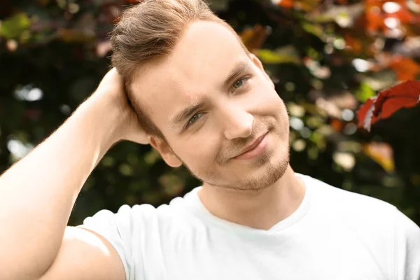 Portrait Handsome Young Man Outdoors — Stock Photo, Image