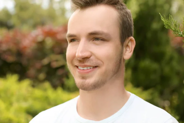 Portrait Handsome Young Man Outdoors — Stock Photo, Image