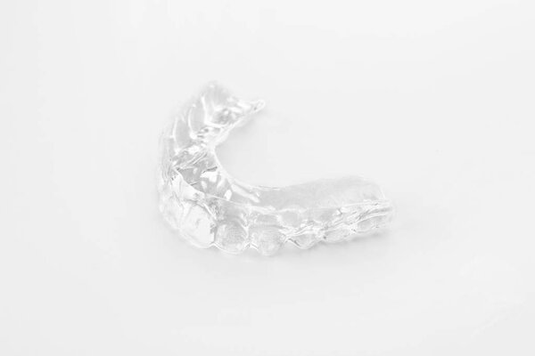 Occlusal splint on light background