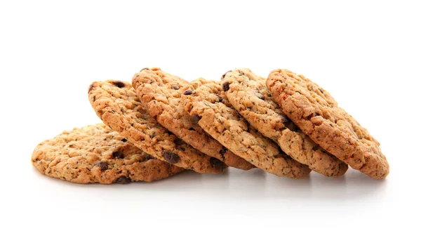 Deliciosas Galletas Avena Sobre Fondo Blanco — Foto de Stock