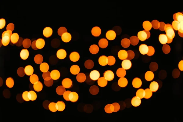 Natale Luci Incandescenti Sfondo Scuro Vista Offuscata — Foto Stock