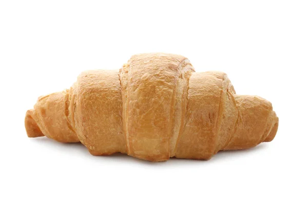 Croissant Saboroso Fundo Branco — Fotografia de Stock