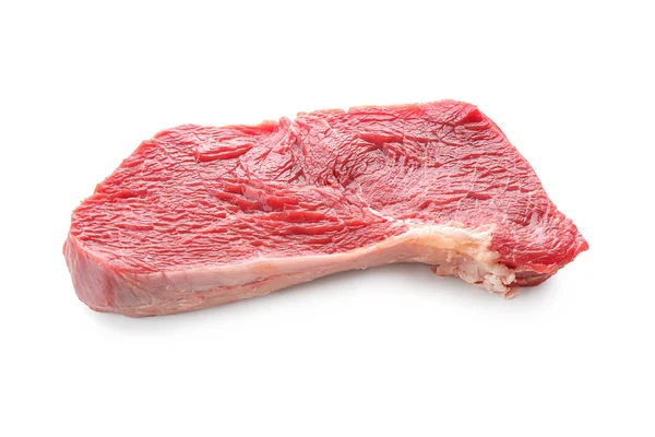 Pedazo Carne Cruda Sobre Fondo Blanco — Foto de Stock