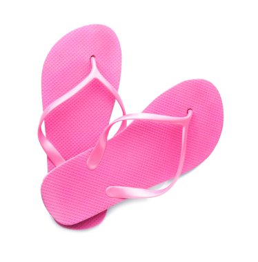Kadın plaj Flip-flop beyaz arka plan üzerinde