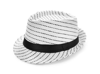 Beyaz arka plan üzerinde plaj şapka