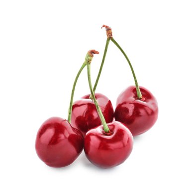 beyaz zemin üzerinde olgunlaşmış kiraz