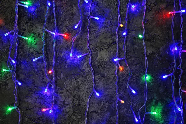 Świąteczna Boże Narodzenie Girlanda Teksturą Ściany — Zdjęcie stockowe