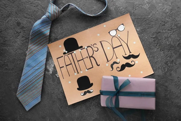 Composition Greeting Card Father Day Grunge Background — Stock Photo, Image