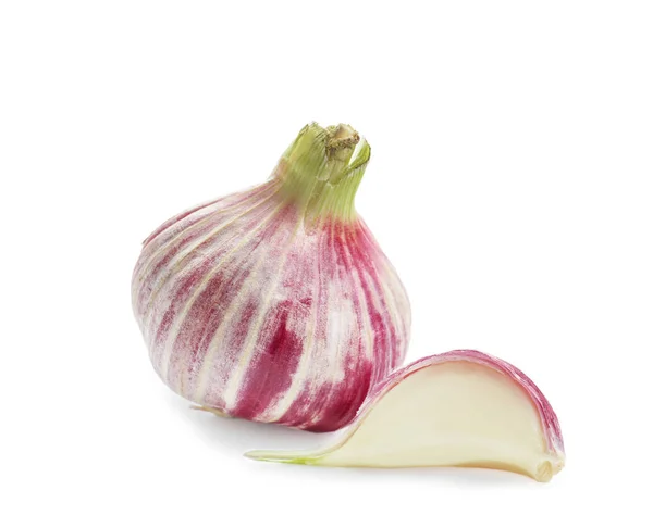 Fresh Garlic White Background — Stock Photo, Image