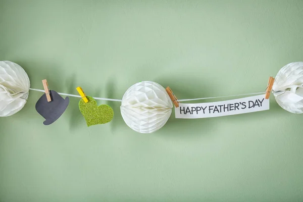 Festive Garland Father Day Color Background — Stock Photo, Image