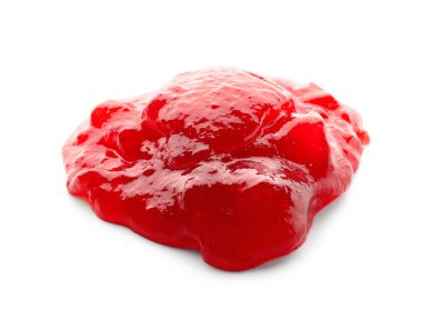 Beyaz arka planda lezzetli çilek reçeli