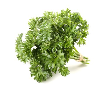 Beyaz arkaplanda taze maydanoz