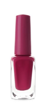 Tırnak cilası beyaz zemin üzerine cam şişe