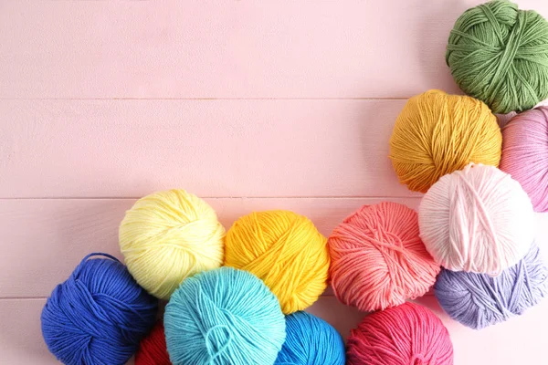 Balls Knitting Yarn Color Background — Stock Photo, Image