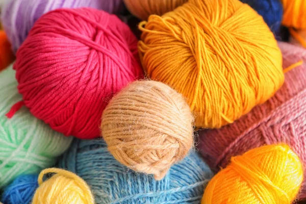Different Knitting Yarn Closeup — Stock Photo, Image