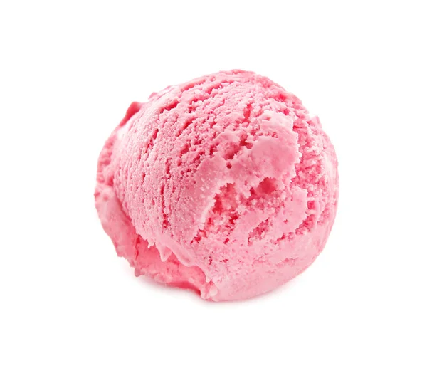 Delizioso Gelato Alla Fragola Sfondo Bianco — Foto Stock