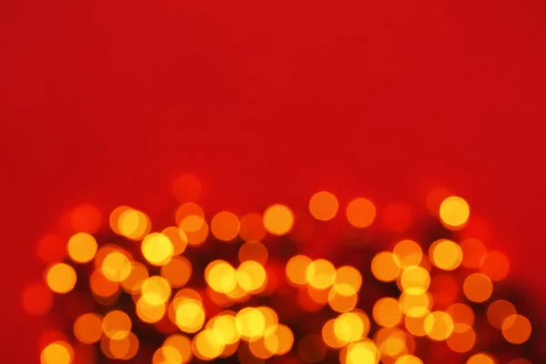 Zářící Vánoční Světla Barevné Pozadí Rozmazané Zobrazení — Stock fotografie