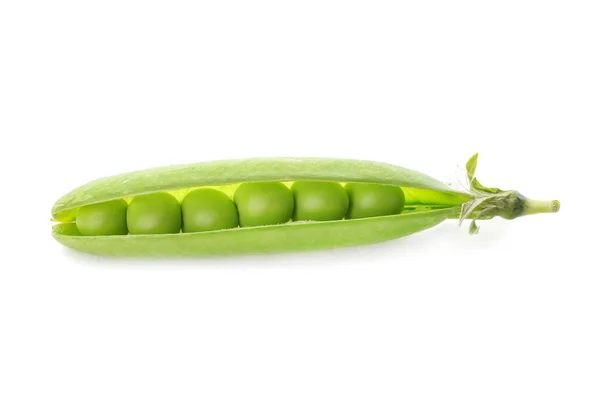 白い背景の新鮮な緑豆はポッドします ストックフォト