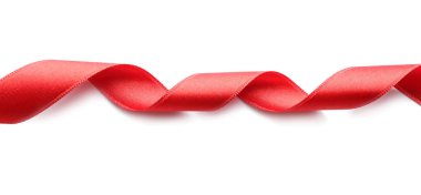 Beyaz arkaplanda kırmızı kurdele