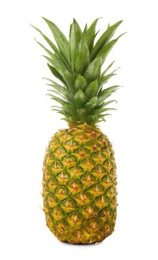 Beyaz zemin üzerine lezzetli ananas