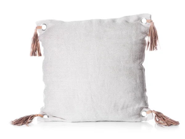 Soft Decorative Pillow White Background — Stock Photo, Image