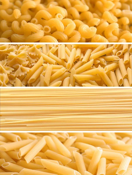 Set Different Kinds Raw Pasta — Stock Photo, Image