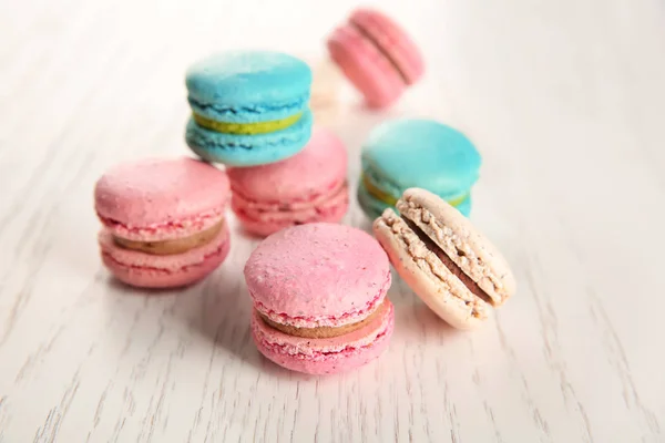 Macarons Saborosos Fundo Claro — Fotografia de Stock