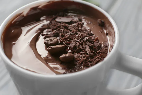 Coupe Avec Chocolat Fondu Gros Plan — Photo