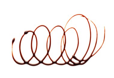 Beyaz zemin üzerine çikolata şurubu ile yapılan desen