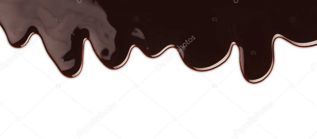 Chocolate syrup on white background