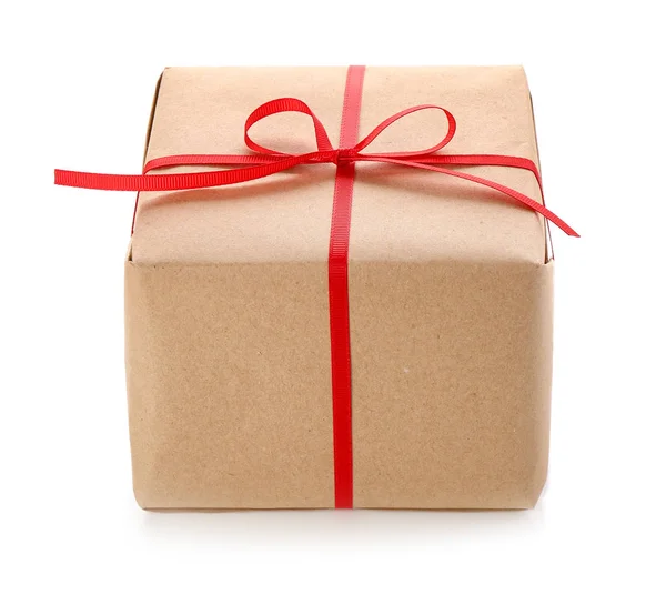 Beautiful Gift Box White Background — Stock Photo, Image