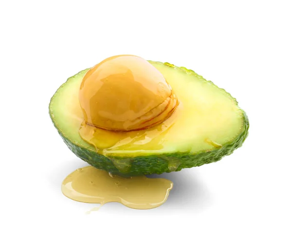 Half Ripe Avocado White Background — Stock Photo, Image