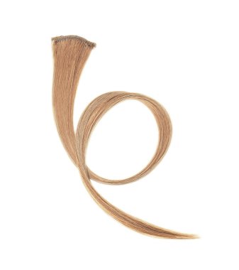 Beyaz zemin üzerine sarı saç teli