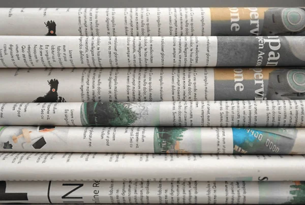 Διάφορες Εφημερίδες Closeup Προβολή — Φωτογραφία Αρχείου