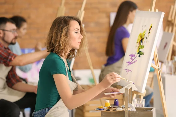 Female Student Classes School Painters — Stock Photo, Image