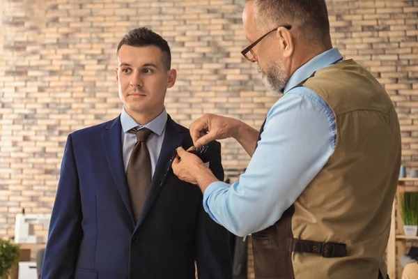 Seamster Tailoring Suit Client Atelier — Stock Photo, Image