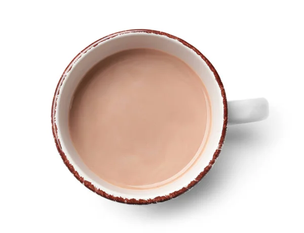 Cup Hot Cocoa Drink White Background — Stock Photo, Image