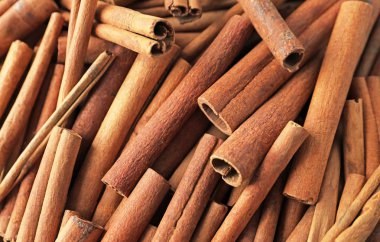 Aromatic cinnamon sticks, closeup clipart
