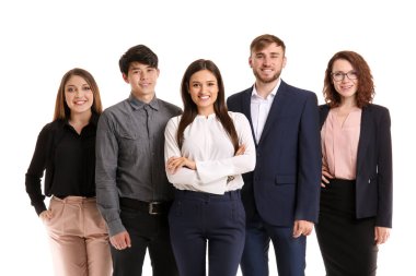 Beyaz arka planda iş adamları grubu