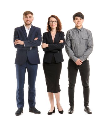 Beyaz arka planda iş adamları grubu