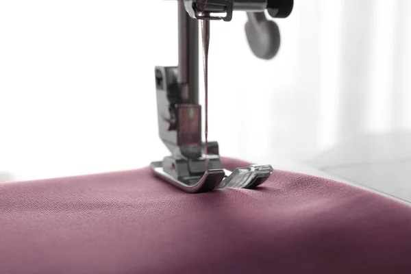 Sewing Machine Fabric Closeup — Stock Photo, Image